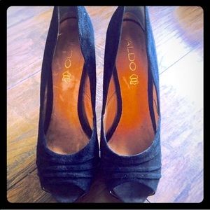 ALDO suede peeptoe platform heels, 8.5